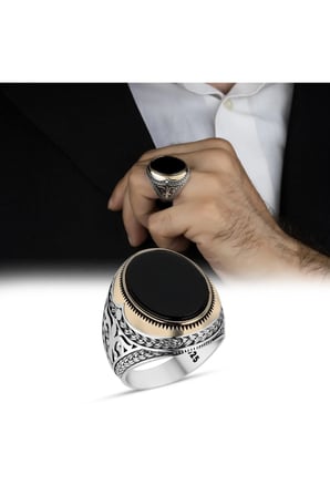 Zirkon Taşlı 925 Ayar Gümüş Erkek Yüzük