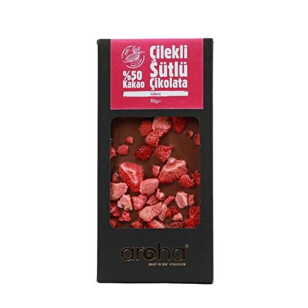 %50 Kakao, Cilekli Sütlü Çikolata. 85 Gr.