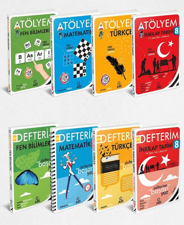 ARI YAYINLARI 8. SINIF LGS 4 DEFTER 4 ATÖLYEM FULL SET