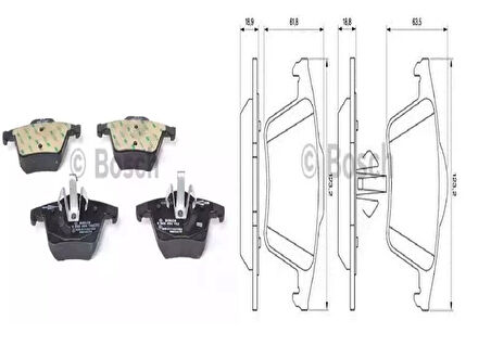 Volvo XC90 2002-2012 Arası Uyumlu Arka Fren Balatası (Bosch1)