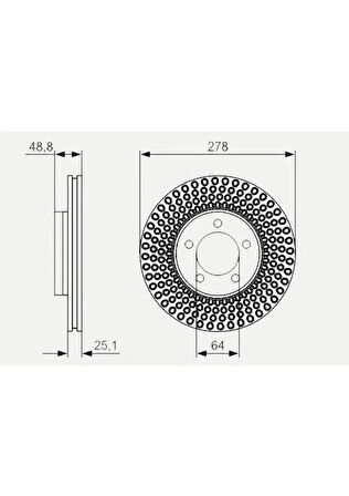 Volvo V40 2012-2015 Arası Uyumlu Ön Fren Diski 278 mm Havalı