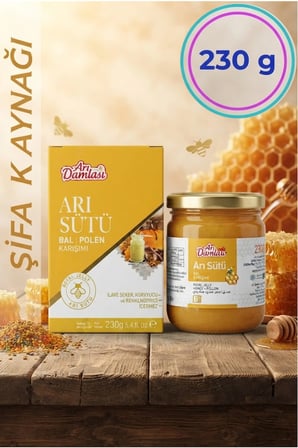 Premium Çocuklara Özel Arı Sütü, Bal ve Polen Karışımı 230 g | Katkısız İçerik | Günlük Tüketime Uygun