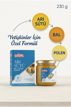 Arı Sütü Bal Polen Karışımı 230 g x 2'li Ekonomik Paket | Premium Seri | Avantajlı Çiftli Paket | Çoklu Alışveriş Fırsatı
