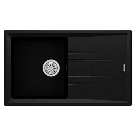 Teka Stone 50 B-TG Granit Metalik Siyah Evye, ARK 938 Spiralli Metalik Siyah Armatür