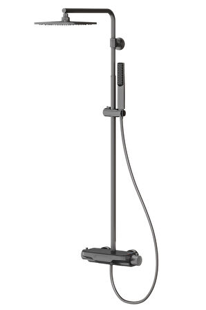Perla Termostatik 3 Yönlü Duş Kolonu-Gun Metal
