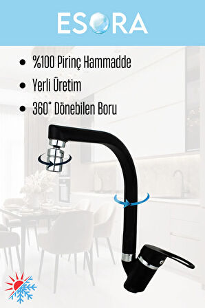 Siyah Krom Balık Sırtı Mix Lavabo Bataryası 2 Yıl Garantili Sıcak Soğuk Aç Kapa Musluk Çeşme