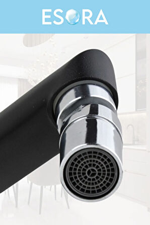 Siyah Krom Balık Sırtı Mix Lavabo Bataryası 2 Yıl Garantili Sıcak Soğuk Aç Kapa Musluk Çeşme