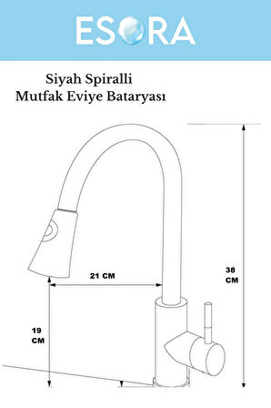 Siyah Spiralli Mutfak Bataryası Siyah Mutfak Dekor Musluk