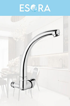 Duvardan Tek Su Çıkışlı Mutfak Lavabo Bataryası Musluğu