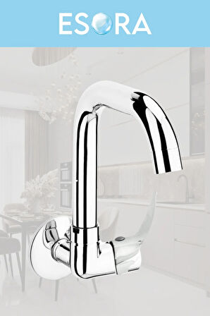 Mix Tekli Duvardan Köşe Borulu Lavabo Bataryası Musluğu Çeşmesi