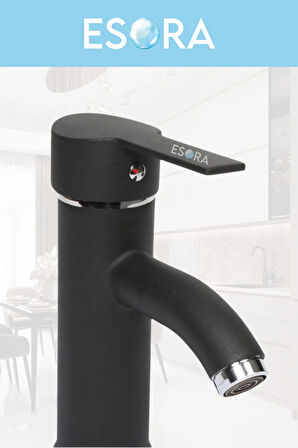 Siyah Krom Kartal Sabit Lavabo Musluğu Bataryası 2 Yıl Garantili