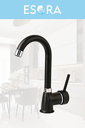Krom Siyah Tepe Yağmurlama, Siyah Delta Banyo-mutfak-lavabo Bataryası Musluğu Çeşmesi 4'lü Set