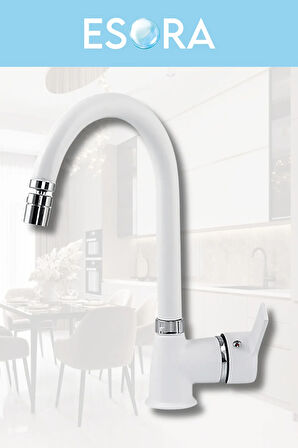 Krom Dubai Robot Duş Seti , Beyaz Delta Eviye , Lavabo , Banyo Bataryası 4’lü Set