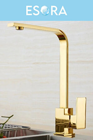Gold Kare Robot Duş Seti, Kare Banyo, Mutfak Eviye Ve Lavabo Bataryası Musluğu 4'lü Set