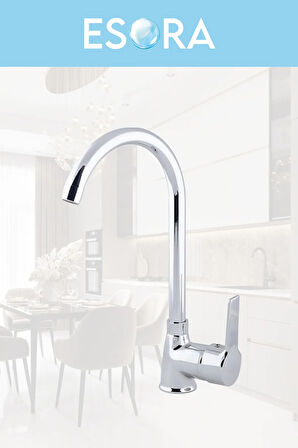 Krom Baston Borulu Eviye Mutfak , Lavabo , Banyo Bataryası 3'lü Set