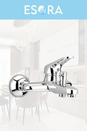 Krom Baston Borulu Eviye Mutfak , Lavabo , Banyo Bataryası 3'lü Set