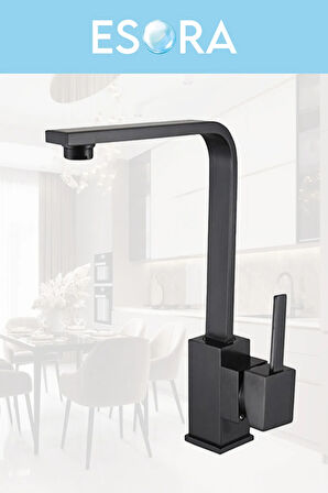 Siyah Lüx Robot Duş Seti , Lüx Kare Eviye , Lavabo , Banyo Bataryası 4’lü Set