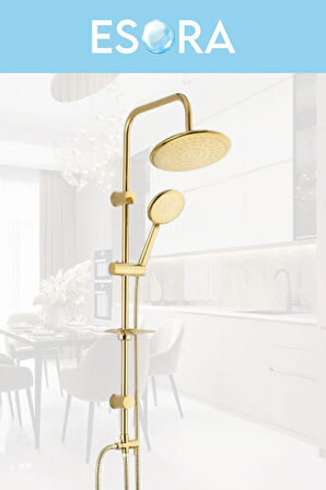 Gold Yuvarlak Robot Duş Seti , Banyo Bataryası 2’li Set
