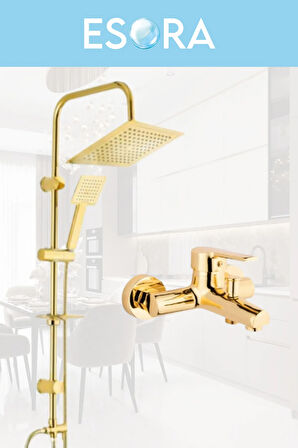 Gold Kare Robot Duş Seti , Banyo Bataryası 2’li Set