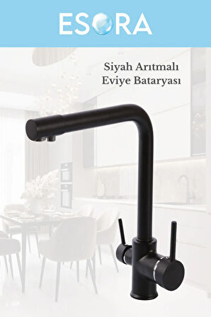 Siyah Krom Arıtmalı Eviye Bataryası
