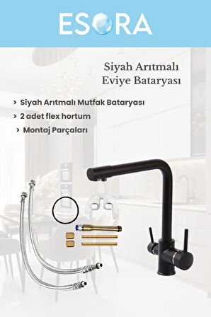 Siyah Krom Arıtmalı Eviye Bataryası