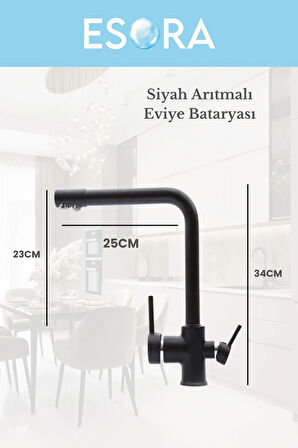 Siyah Krom Arıtmalı Eviye Bataryası