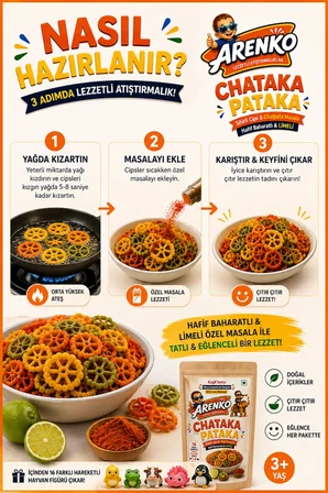 ARENKO CHATAKA PATAKA CHATPATA MASALALI SİHİRLİ CİPS SETİ (SÜPRİZ OYUNCAKLI )