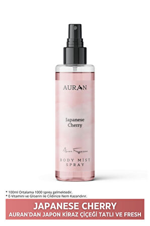 Japon Kirazı Parfümlü Kadın Vücut Spreyi Japanese Cherry Body Mist Spray Sakura 100ml