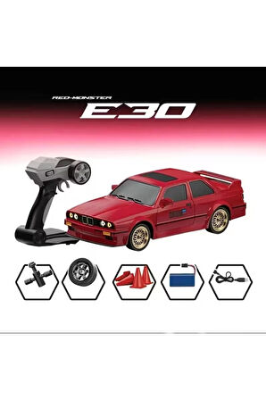 Uzaktan Kumandalı 1:16 Bmw E30 Araba Full Fonksiyon Işıklı Drift Bmw E30 40 Km Hız Yapan E30 Kirmizi
