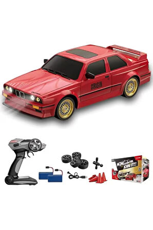 Uzaktan Kumandalı 1:16 Bmw E30 Araba Full Fonksiyon Işıklı Drift Bmw E30 40 Km Hız Yapan E30 Kirmizi