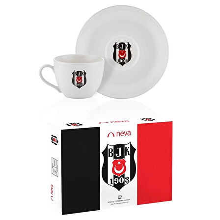 Beşiktaş Lisanslı Arma Logo 2'li Çay Fincan Takımı