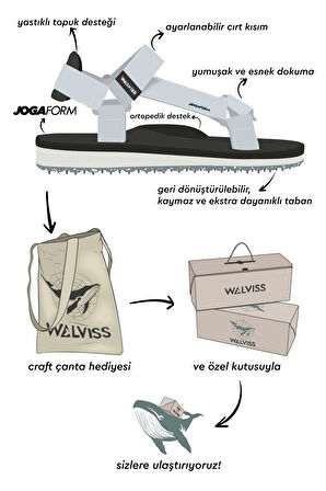Walviss Willy Kadın Dokuma Bantlı Gri Sandalet