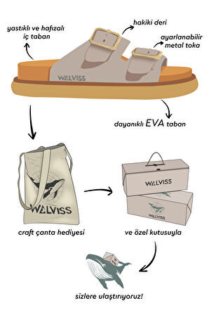 Walviss Arandis Kadın Hakiki Süet Deri Toka Ayarlı Füme Terlik