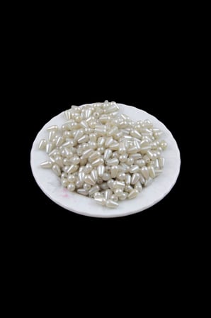 Damla İnci 6x10 mm Kırık Krem Boncuk (20 Gr Ortalama 125 Adet)