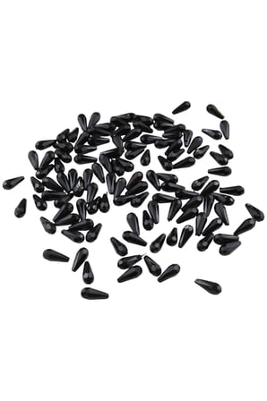 Damla İnci 7x18 mm Siyah Akrilik Boncuk (100 Adet )