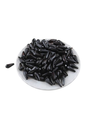 Damla İnci 7x18 mm Siyah Akrilik Boncuk (100 Adet )