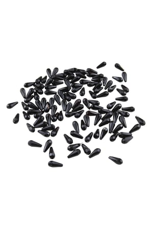 Üstten Yandan Delikli 7x18 mm Dama Akrilik Siyah Boncuk (50 Adet)