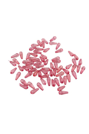 Damla Akrilik Boncuk Pembe 7x18 mm İçten Delikli Boncuk (25 gr 45 Adet)