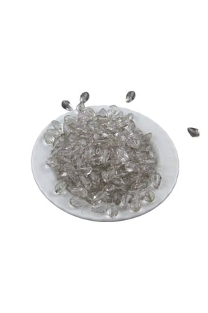 8x13 mm Damla Gri Akrilik Boncuk (25 gr 60 Adet)