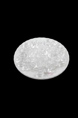 Akrilik Damla Boncuk 10x14 mm Şeffaf Boncuk (25 gr 34 Adet)