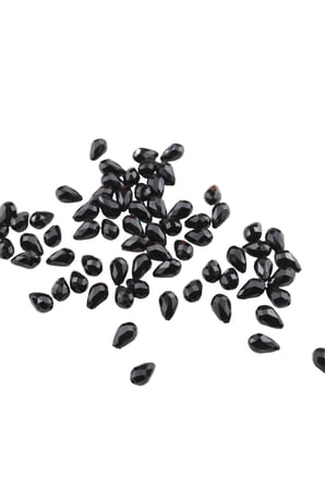Damla Siyah İçten Delikli 10x14 mm Akrilik Boncuk (25 Gr 34 Adet)