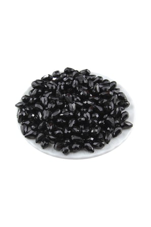 Damla Siyah İçten Delikli 10x14 mm Akrilik Boncuk (25 Gr 34 Adet)