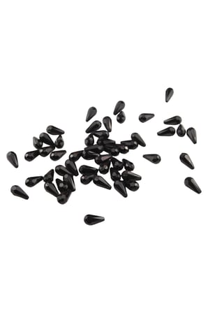 Damla Siyah İçten Delikli 8x13 mm Akrilik Boncuk (25 Gr 60 Adet)