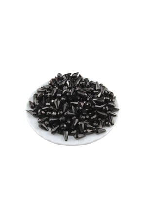 Damla Siyah İçten Delikli 8x13 mm Akrilik Boncuk (25 Gr 60 Adet)