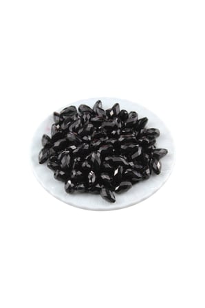 Damla Siyah İçten Delikli 7x14 mm Akrilik Boncuk (25 Gr 70 Adet)