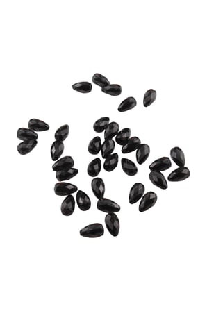 Damla Siyah İçten Delikli 8x14 mm Akrilik Boncuk (25 Gr 40 Adet)