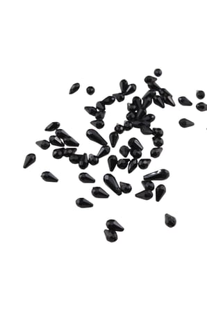 Damla Siyah İçten Delikli 7x12 mm Akrilik Boncuk (25 Gr 90 Adet)