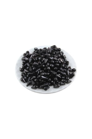 Damla Siyah İçten Delikli 7x12 mm Akrilik Boncuk (25 Gr 90 Adet)