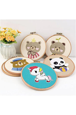 16x16 cm - Başlangıç Punch Seti ( Panç Seti ) Hayvan Desenli, Yeni Başlayanlar İçin Deneme Seti