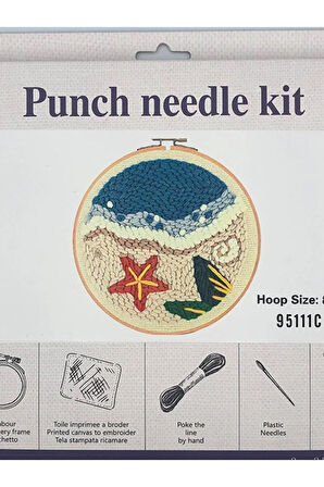 Kolay Başlangıç Seviye Yün Punch Kiti, Punch Nakış Seti, Çocuklar İçin Kit, Yün Kiti 95111C